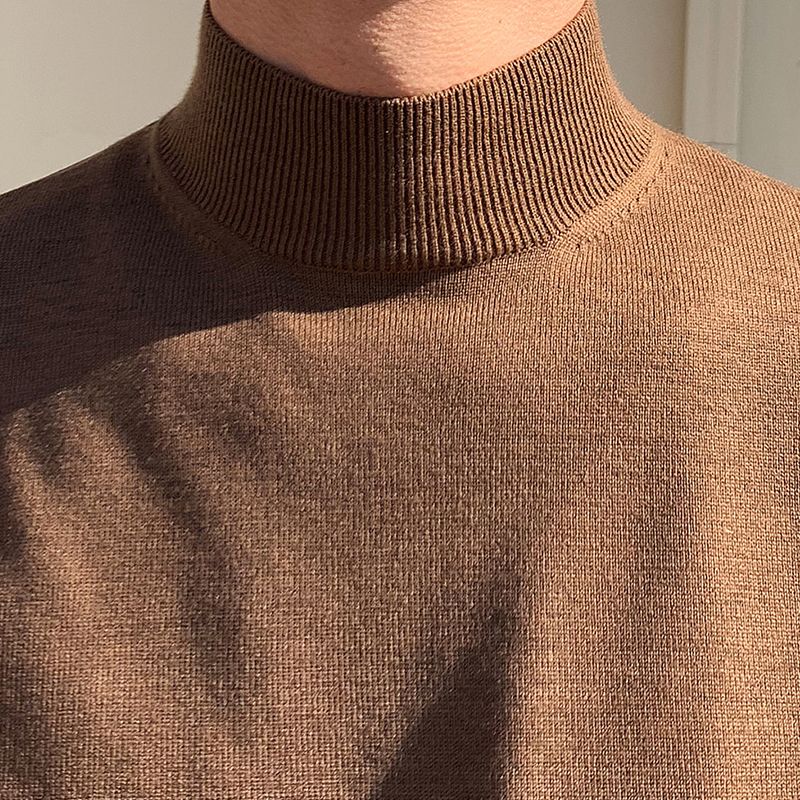 Mens Fashion Jumpers - Half-turtleneck Sweater for Men, Long-sleeved Korean