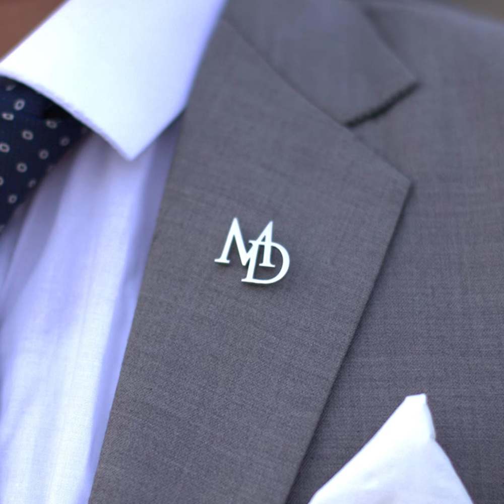 Mens Fashion Jumpers - Custom Initials Brooch for Men's Suit