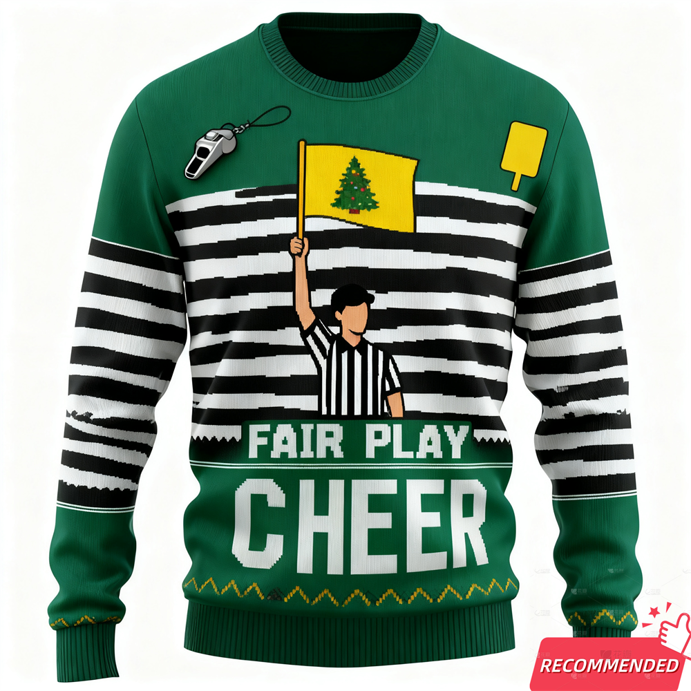 Mens Xmas Fashion - Funny Football Xmas Graphic Ugly Christmas