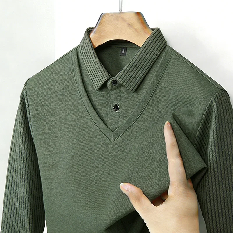 Men'S Fashion - Men's Fake Two Piece Shirt Collar