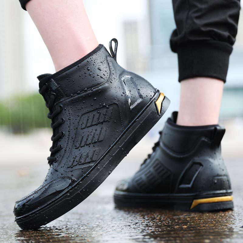 Men'S Fashion Hiking Boots - New Waterproof Shoes Men Black High