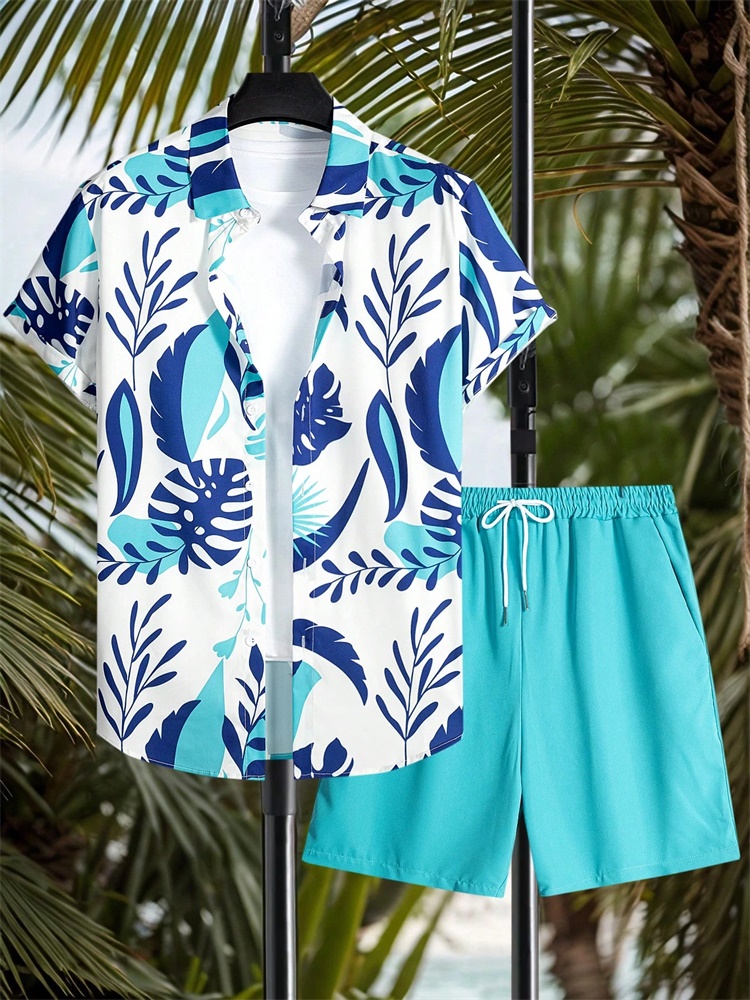 Men's Short-sleeved Shirt Set  - огляд і ціна Men'S Fashion Outfits