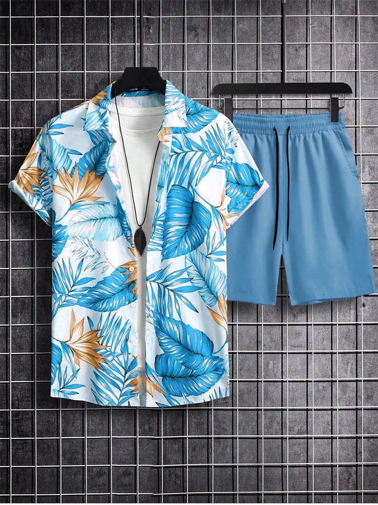 Men's Short-sleeved Shirt Set  - огляд і ціна Men'S Fashion Outfits