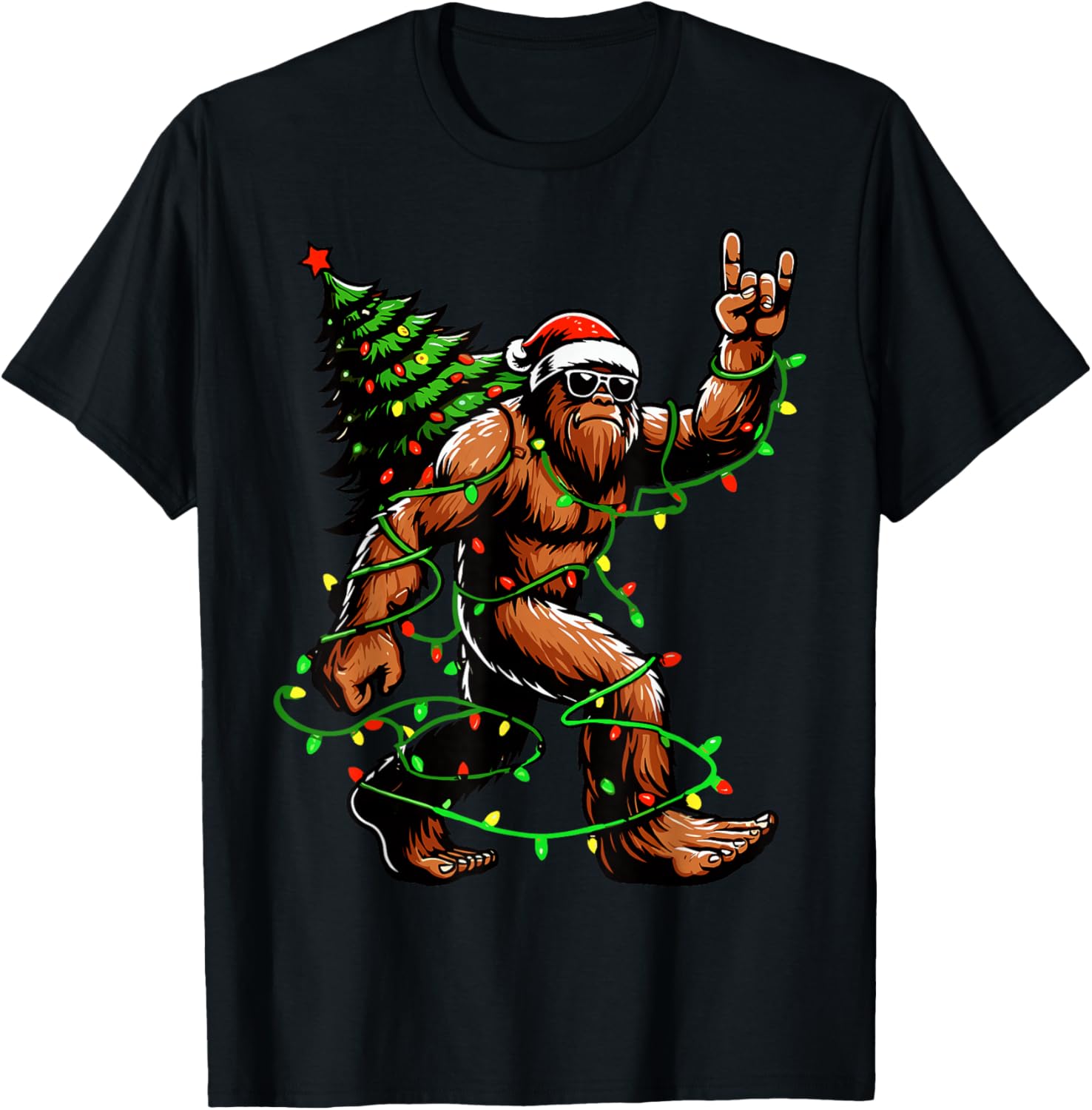 Santa Bigfoot Christmas Tree X - огляд і ціна Mens Xmas Fashion