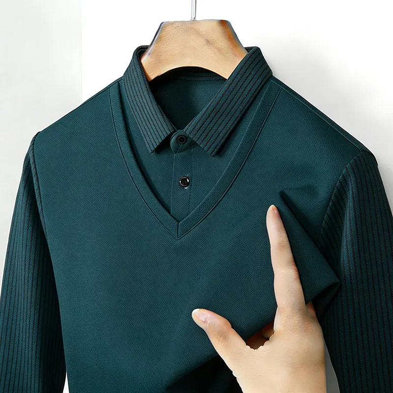 Men's Fake Two Piece Shirt Col - огляд і ціна Men'S Fashion