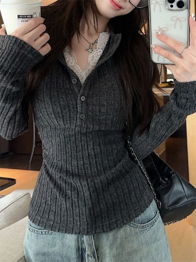 Women's Top Lace Patchwork Lon - огляд і ціна Men'S Fashion Aesthetics