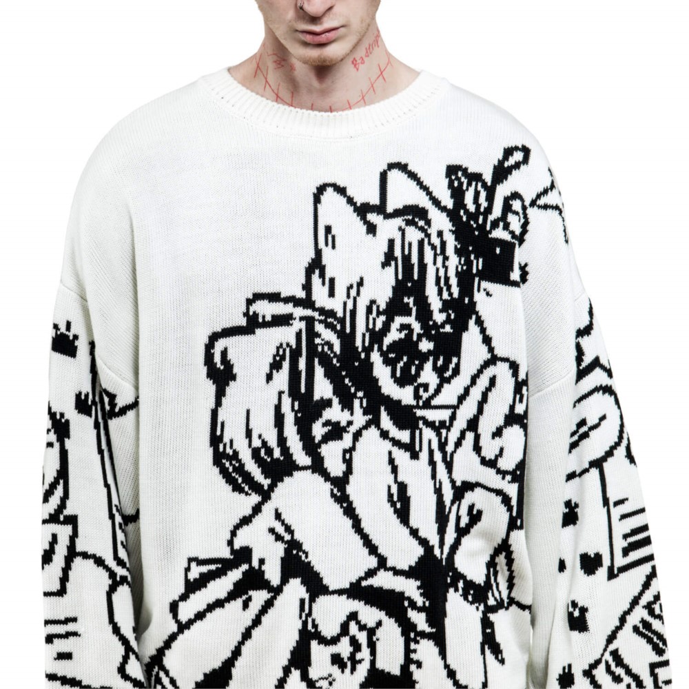 Vintage Cartoon Knitted Sweate - огляд і ціна Men'S Fashion Aesthetics