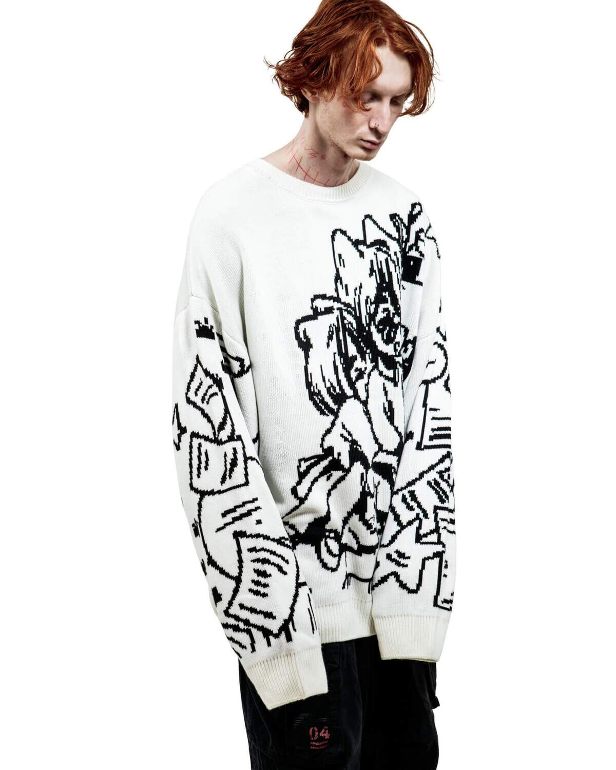 Vintage Cartoon Knitted Sweate - огляд і ціна Men'S Fashion Aesthetics