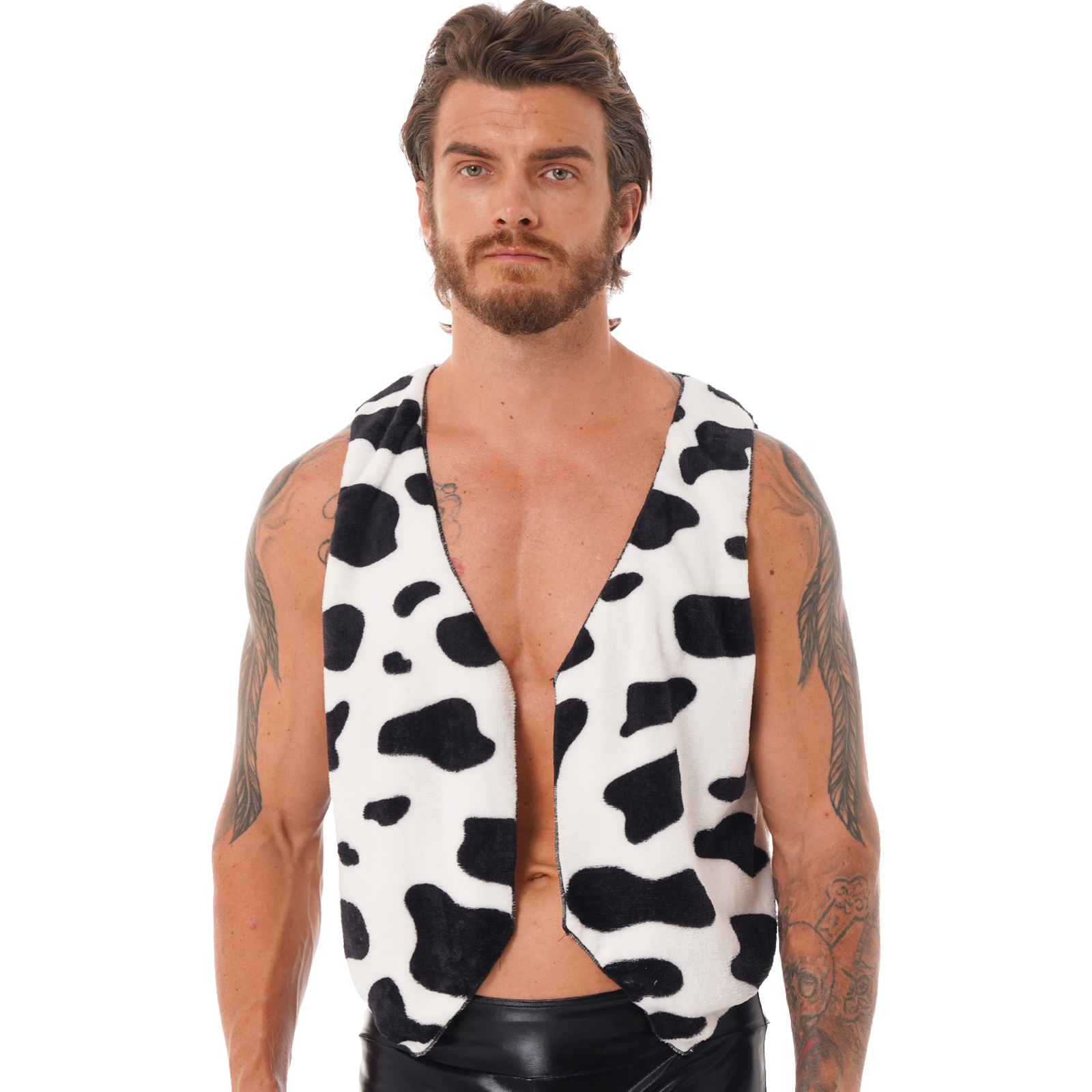 Men Cow Printed Vest Jacket Co - огляд і ціна Mens Fashion Jumpers