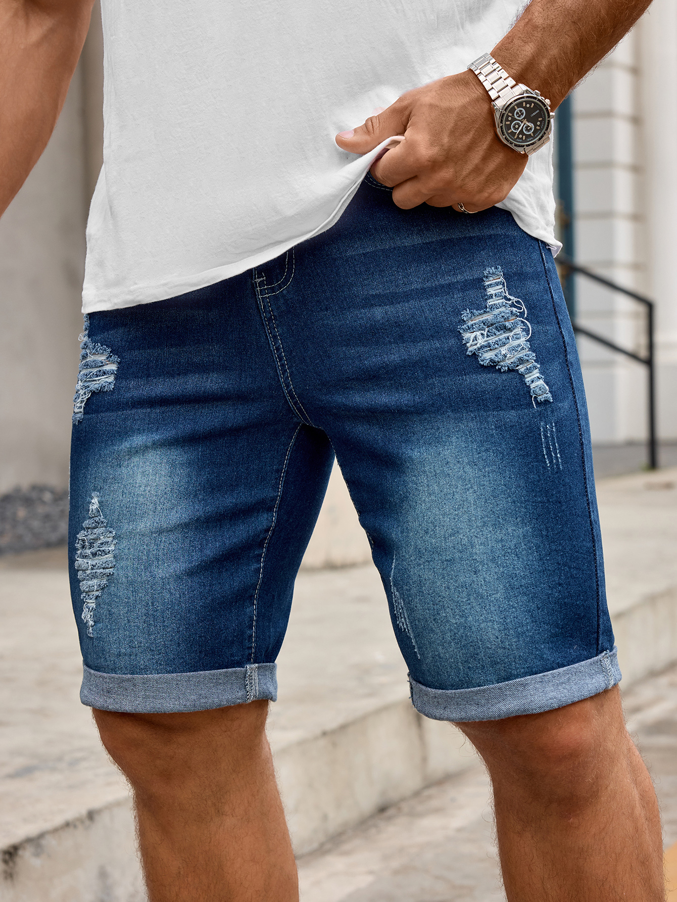 Men Denim Trousers Jeans Short - огляд і ціна Men Fashion Jeans