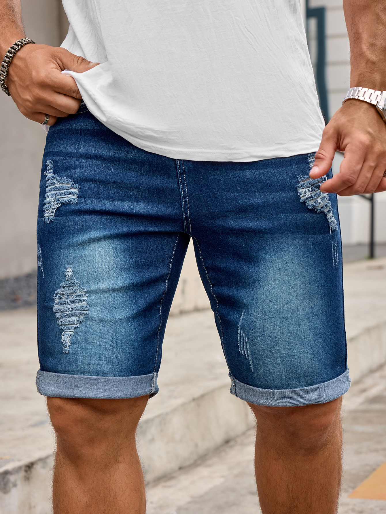 Men Denim Trousers Jeans Short - огляд і ціна Men Fashion Jeans