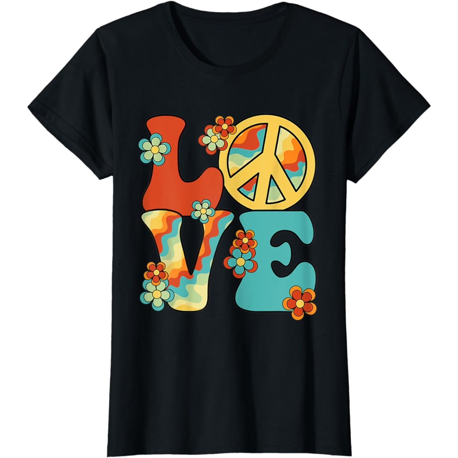 Hippie Peace Sign Love Graphic - огляд і ціна Men'S Fashion 70S