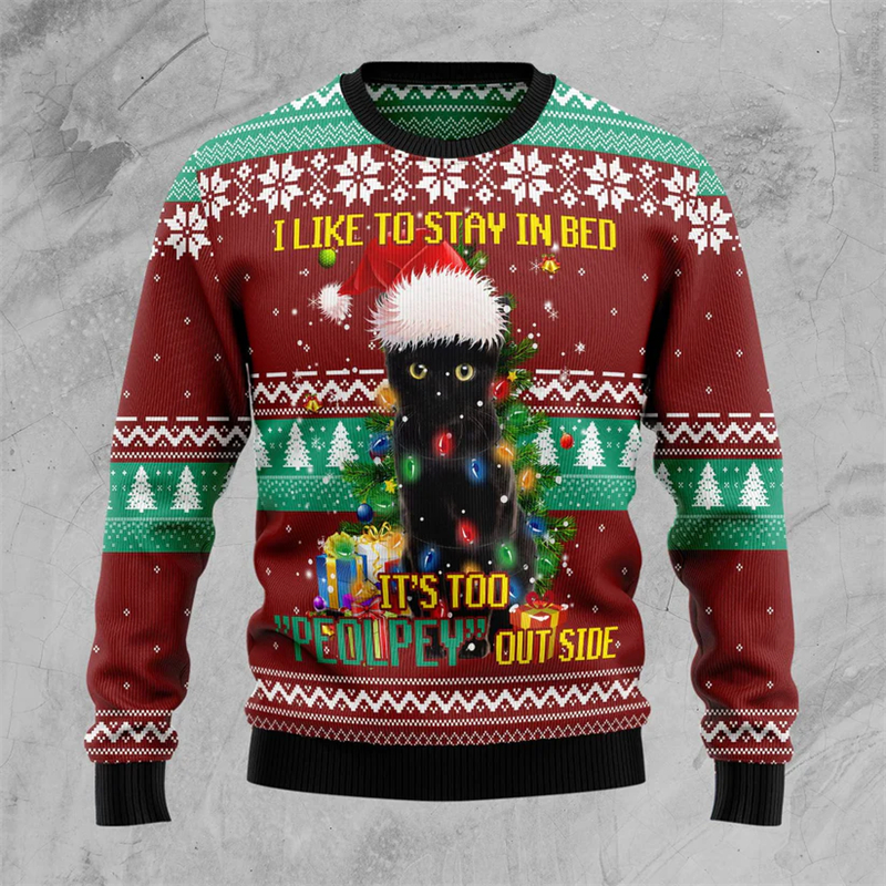 2026 New Funny Cat Pattern Ugl - огляд і ціна Mens Xmas Fashion