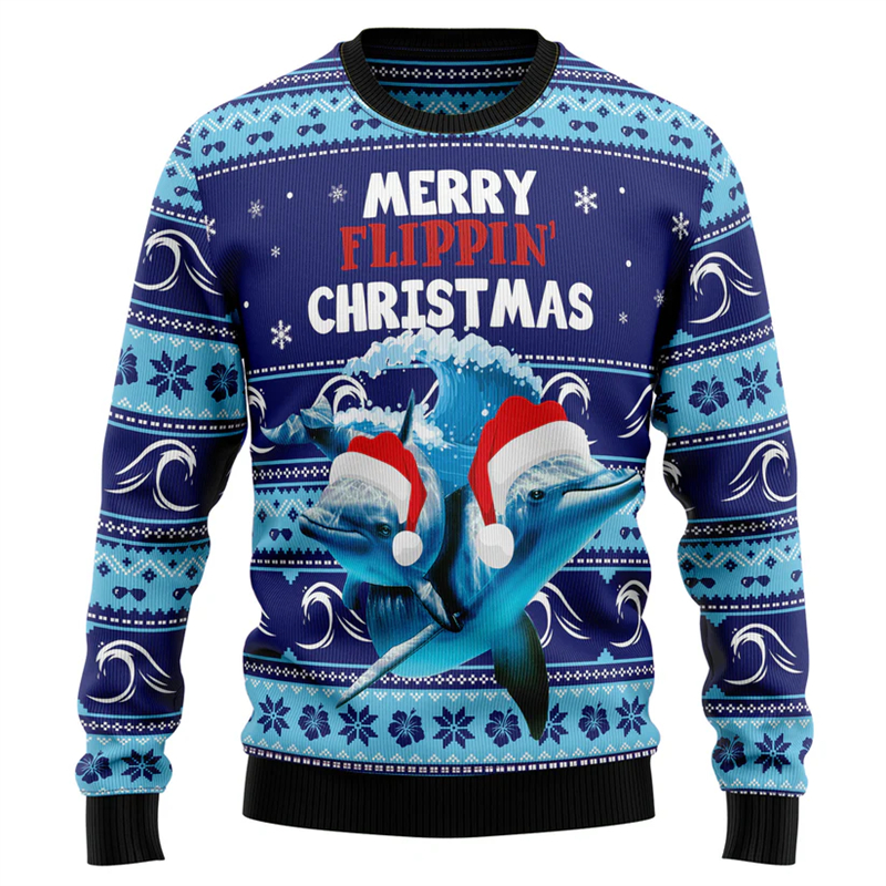 2026 New Dolphin Graphic Ugly  - огляд і ціна Mens Xmas Fashion