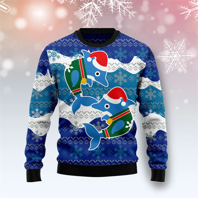 2026 New Dolphin Graphic Ugly  - огляд і ціна Mens Xmas Fashion