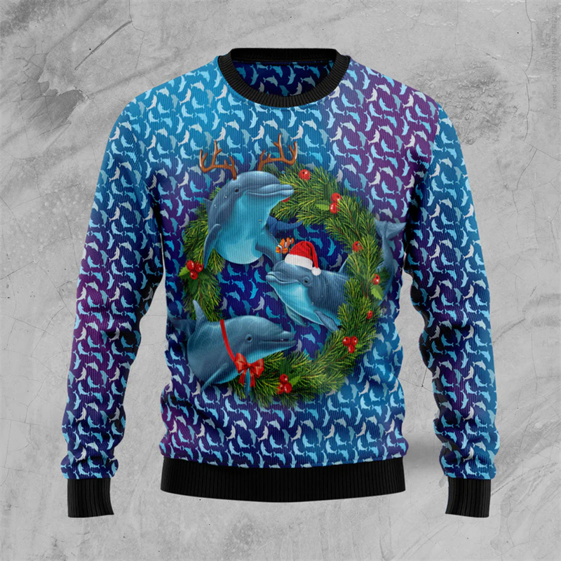2026 New Dolphin Graphic Ugly  - огляд і ціна Mens Xmas Fashion