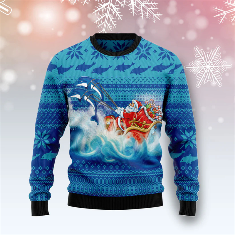 2026 New Dolphin Graphic Ugly  - огляд і ціна Mens Xmas Fashion