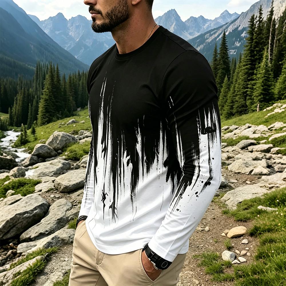 Men's Gradient Ink Splash Long - огляд і ціна Men'S Fashion