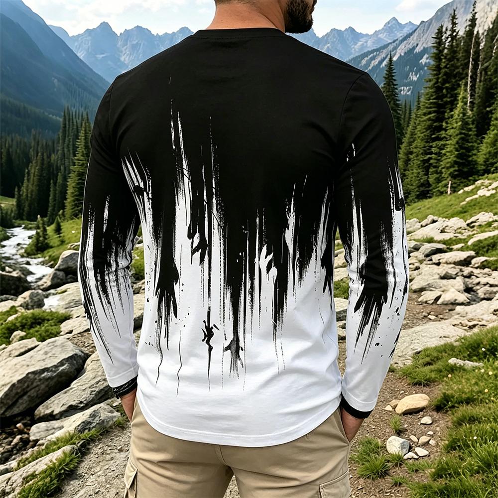 Men's Gradient Ink Splash Long - огляд і ціна Men'S Fashion